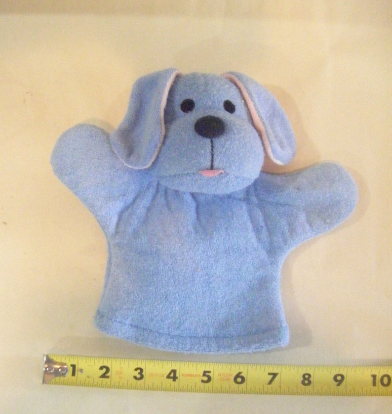 Vintage Blue Puppy Dog Hand Puppet Plush Pups Puppet Show Stuffed Make Believe Collectible image 7