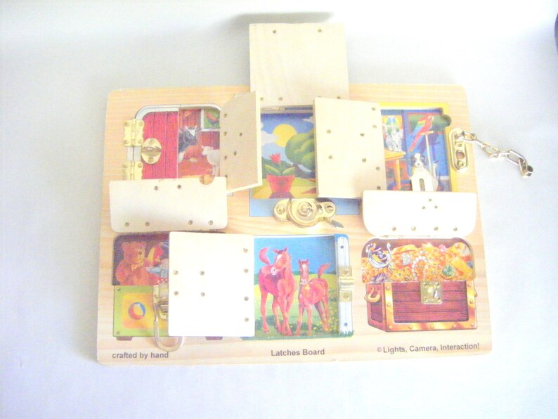 Vintage Latches Wooden Busy Board Melissa and Doug Game Toy Etsy
