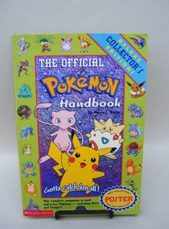 Vintage Pokemon The Official Handbook Collectors Edition Book Pikachu Trainer Squirtle Gotta Catch Em All Gamer