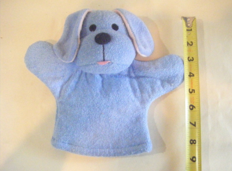 Vintage Blue Puppy Dog Hand Puppet Plush Pups Puppet Show Stuffed Make Believe Collectible image 8