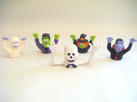 vintage monster finger puppets