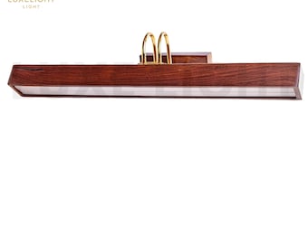 Handmade Sheesham Wood Picture Light: Mid-Century Modern Wall Sconce, 24&quot;