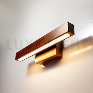 Handcrafted Wooden Wall Sconces Handmade wall Light Fixture Painting light Mid Century wall sconce Vanity Light Painting Lighting - 14&quot; In