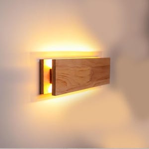Handcrafted Walnut Wood Wall Sconce: Minimalist LED Light, 12 inch