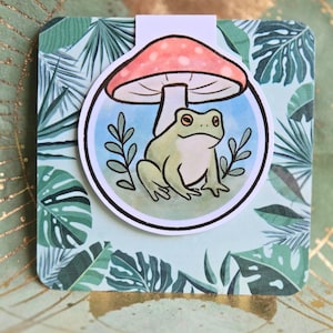 Mushroom Frog Magnetic Bookmark | Cozy Cottagecore Animal Bookmark | Book Lover Gift | Whimsical Stationery Accessories