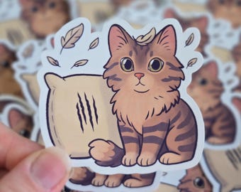 Pegatina de gato travieso