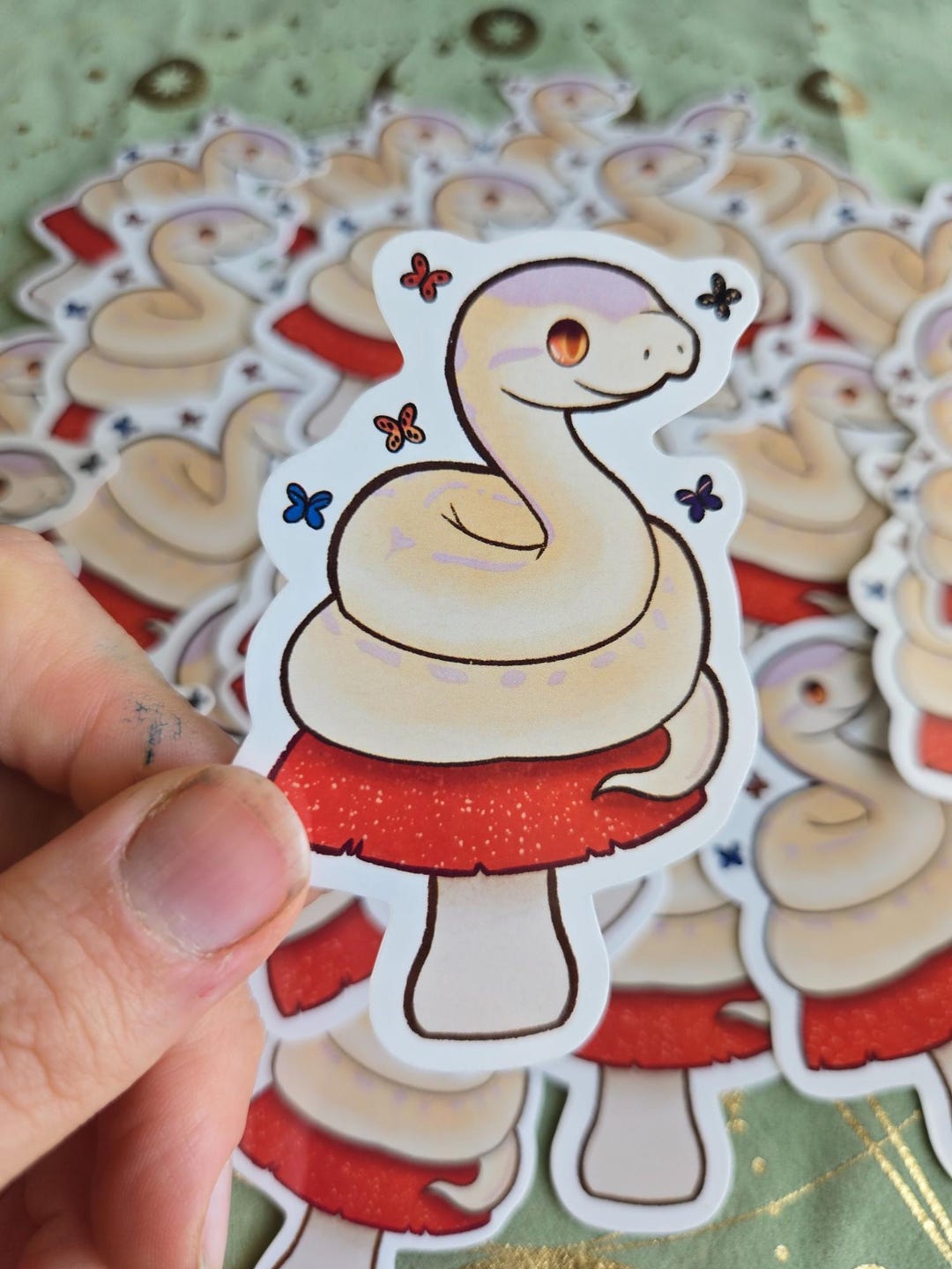 Mushroom Snake Vinyl Sticker • Whimsical Reptile Decal - Etsy