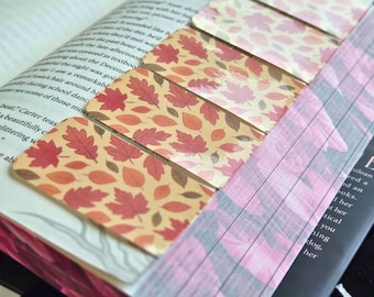 Magnetische bladwijzer bladpatroon | Cottagecore-boekaccessoire