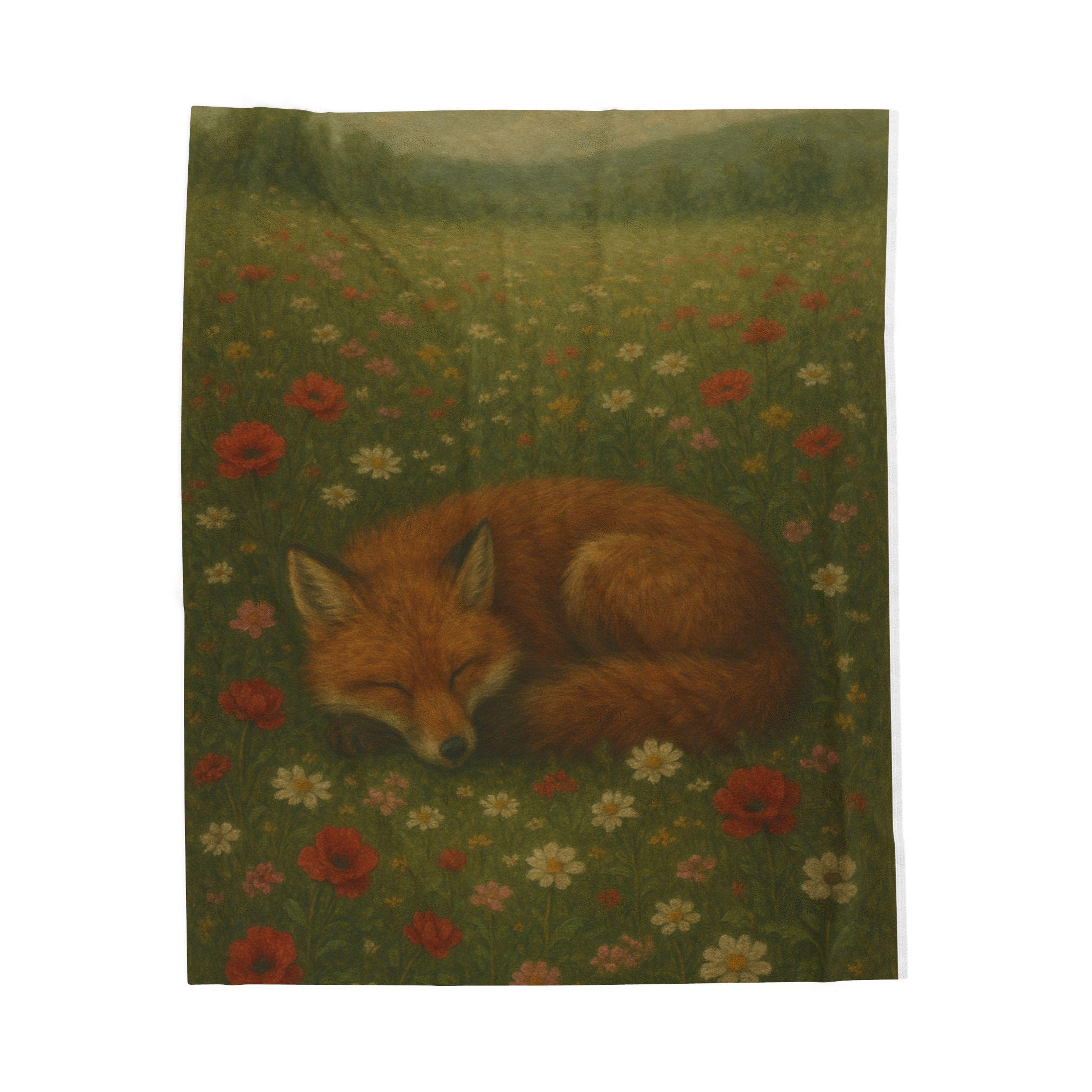 Cozy Fox Velveteen Plush Blanket | Soft Throw for Home Decor, Gifts, Bedroom, Beach, Cozy Evenings