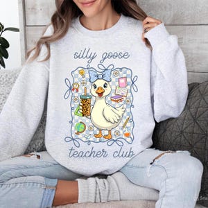Silly Goose Teacher Club Png, Silly Goose Png, Floral Teacher Shirt Png, Back to School Shirt Design, Back To School Teacher Png,Funny Goose