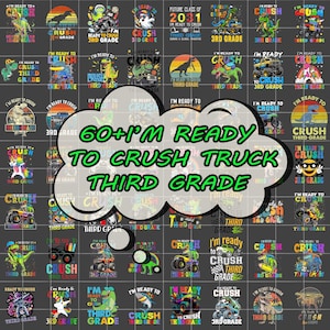 Ready to Crush Pre-K Truck PNG Bundle, Ready To Crush Pre-K, First Day Of School, Truck For Boy Png, Pre K for boy, Back to School For Boys