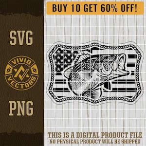 Patriottische zeebaars vissen SVG Largemouth Bass VS vlag lasergravure bestand lederen hoed patch ontwerp vector logo gesneden bestand patriot visser png
