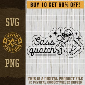 Sass-quatch Sassy Bigfoot SVG Funny Sasquatch Y2k Snarky Cryptid Trendy Laser Engraving File Leather Hat Patch Designs Vector Logo Cut Files
