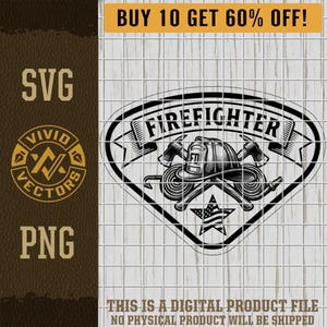 Firefighter SVG Fireman PNG Crossed Axes Patriotic US Flag Fire Department Badge  Laser Engraving Cut File Leather Hat Patch Design T-Shirts