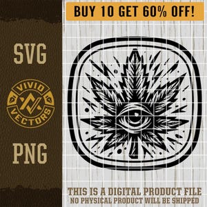 Trippy Weed Leaf SVG Marijuana Cannabis Weedleaf Pot Leaf THC 420 High Laser Engraving File Leather Hat Patch Designs Vector Logo Cut Files