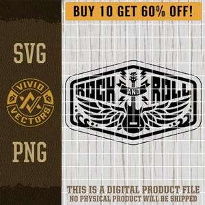 Asas de guitarra Rock N Roll SVG Música PNG Músico Arte Anjo Palheta de guitarrista Gravação a laser Chapéu de couro Patch Design de camisa Logotipo vetorial Arquivo de corte