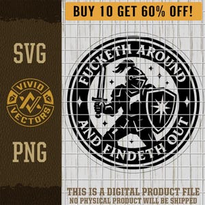 FAFO Fucketh Around & Findeth Out Knight SVG PNG Funny Fuck Around and Find Out Laser Engraving Cut File Leather Hat Patch Design Vector Art