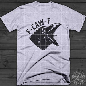 F-CAW-F svg Laser Engraving File Leather Hat Patch Designs Vector Cut Files Funny Crow Fuck Off PNG Gothic Halloween Raven SVG Black Bird