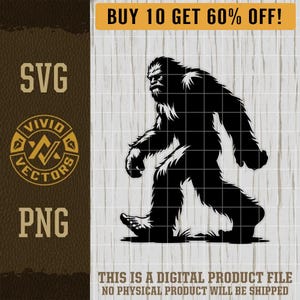 Bigfoot SVG Laser-Gravur-Datei für Leder-Hut-Patch-Designs Vektor-Logo Cut Files, Yeti Sasquatch Bigfüße PNG für Aufkleber & T-Shirts