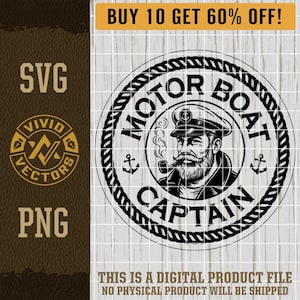 Motor Boating Captain SVG Motor Boatin SOB Funny Boating Nautical Adult Laser Engraving File Leather Hat Patch Designs Vector Logo Cut Files
