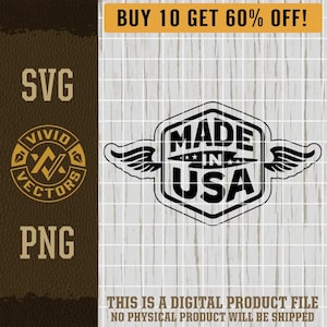 Made in the USA SVG Patriotic PNG America Patriotism American Pride Military Laser Engrave Leather Hat Patch Designs Vector Logo Cut Files