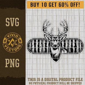 Buck Deer Hunting SVG PNG Whitetail Hunter Outdoors Woods Wildlife Forest Hunt Laser Engraving Cut File Leather Hat Patch Design Vector Art
