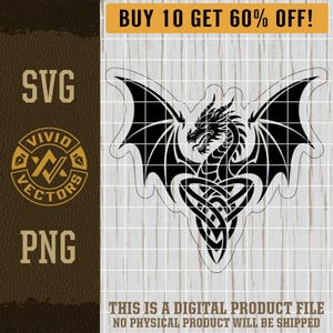 Archivo SVG de dragón celta genial, jinete de dragón, tormenta de ónice, fantasía gótica empírea, archivo de grabado láser, diseños de parches de sombrero de cuero, archivos de corte de logotipo vectorial