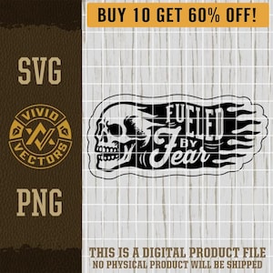 Impulsado por el miedo SVG Cráneo llameante PNG Motociclista de carreras Motocross Moto SXS Moto Grabado láser Sombrero de cuero Parche Diseño Vector Logotipo Archivo de corte