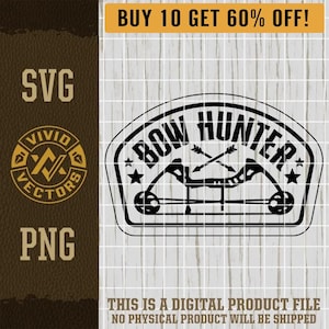 Bogen Jäger SVG Jagd PNG Hirsch Elch Pfeil & Bogen Weißwedeljagd Im Freien Natur Laser Gravur Leder Hut Patch Design Vektor-Logo Cut File