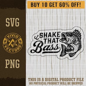 Shake That Bass SVG Laser Engraving File Leather Hat Patch Designs Vector Bass Fishing Logo Cut File Largemouth PNG Rippin Lips PNG Fish svg