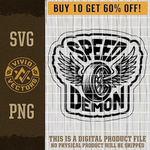 Geschwindigkeit Dämon SVG Racing Rennauto Flagge Biker Dirt Bike Moto RacMXer Renntag PNG Laser Gravur Leder Hut Patch Design Vektor-Logo Cut File