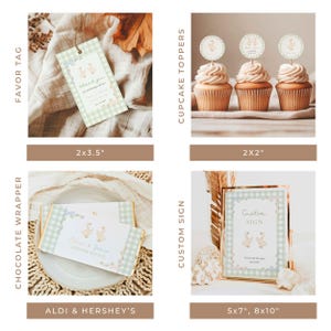 Goose Gender Reveal Party Bundle, Silly Goose Theme Shower Editable Digital Pack, Gingham Goose Gender Reveal Decor Set Canva Template, GS6 image 3