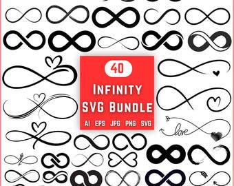 Infinity Symbol SVG Bundle: Heart, Love, Forever (Digital Download)