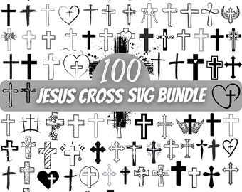 100 Grunge Cross SVG Bundle: Jesus Graphic Designs (Digital Files)
