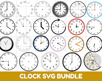 Clock Face SVG Bundle: Vintage & Modern Designs (Digital Download