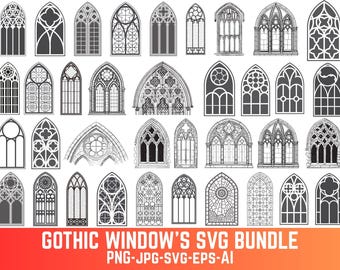 Gothic Window SVG Bundle: Cathedral Cut Files (Digital Download