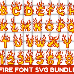 Flame letters svg, Flame Font Svg, Fire Font Svg, Burning Font Svg,  Fire Font Alphabet , Fire SVG Bundle, Burning Letters,Instant Download.
