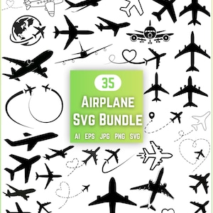 Airplane SVG Bundle: Military, Biplane, Jet Designs (Digital Download)