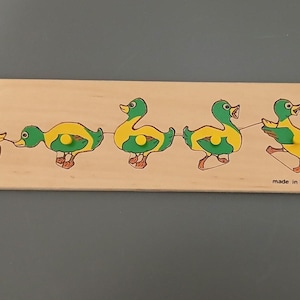 Vintage Acre Toys No 2413 Wooden Jigsaw Puzzle, Ducks Made in Holland