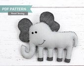 Elephant Sewing Pattern, Sew a Felt Elephant by Hand, DIY Stuffed Elephant Pattern, Sewing Tutorial, Instant Download PDF SVG