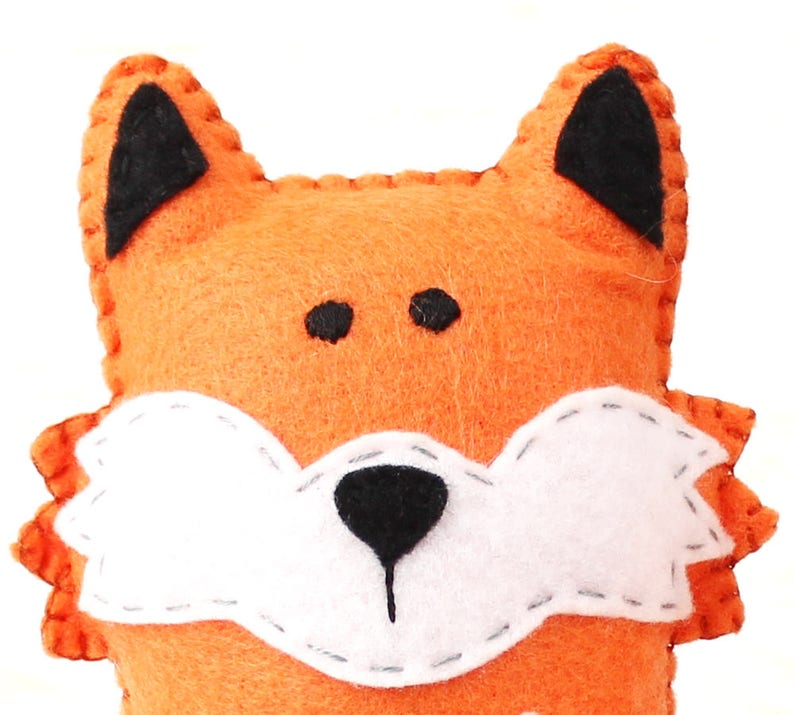 Close up of handmade fox face