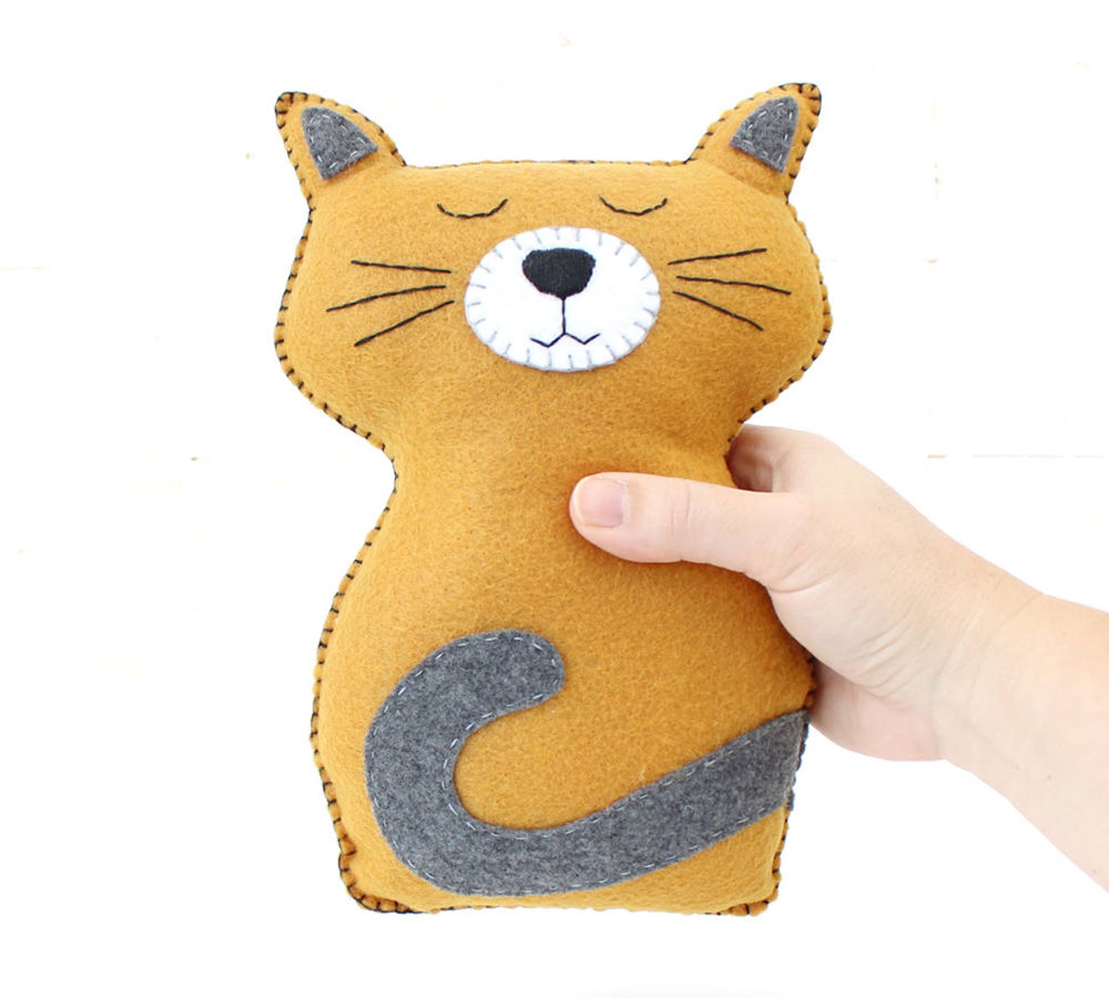 Cat Sewing Pattern Felt Cat Easy Hand Sewing Pattern for Etsy