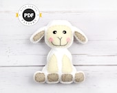 Lamb Stuffed Animal Sewing Pattern, Plush Lamb Sewing Pattern, Felt Lamb Pattern, Lamb Plushie Softie, Sheep Sewing Pattern, SVG DXF PDF