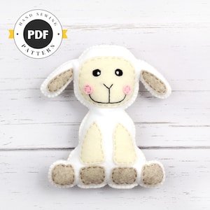 Lamb Stuffed Animal Sewing Pattern, Plush Lamb Sewing Pattern, Felt Lamb Pattern, Lamb Plushie Softie, Sheep Sewing Pattern, SVG DXF PDF