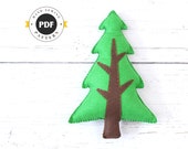 Woodland Pine Tree Hand Sewing Pattern, Simple Felt Woodland Tree Pattern, Plush Tree Softie DIY, Woodland Decor, Instant Download PDF SVG