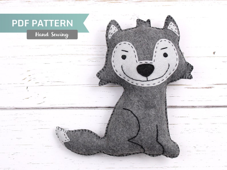 Wolf Sewing Pattern Big Bad Wolf Stuffed Animal Hand Sewing Etsy