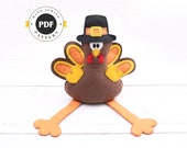 Turkey Sewing Pattern, Felt Turkey Stuffed Animal Pattern, Thanksgiving Turkey Hand Sewing, Plush Turkey Softie Thanksgiving Decor, PDF SVG