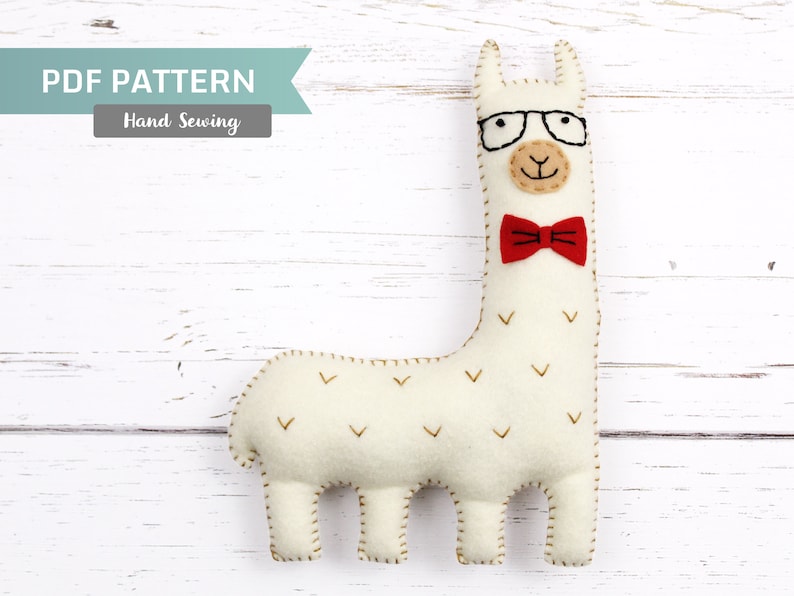 Llama Sewing Pattern Hipster Llama or Alpaca Sew Your Own image 1