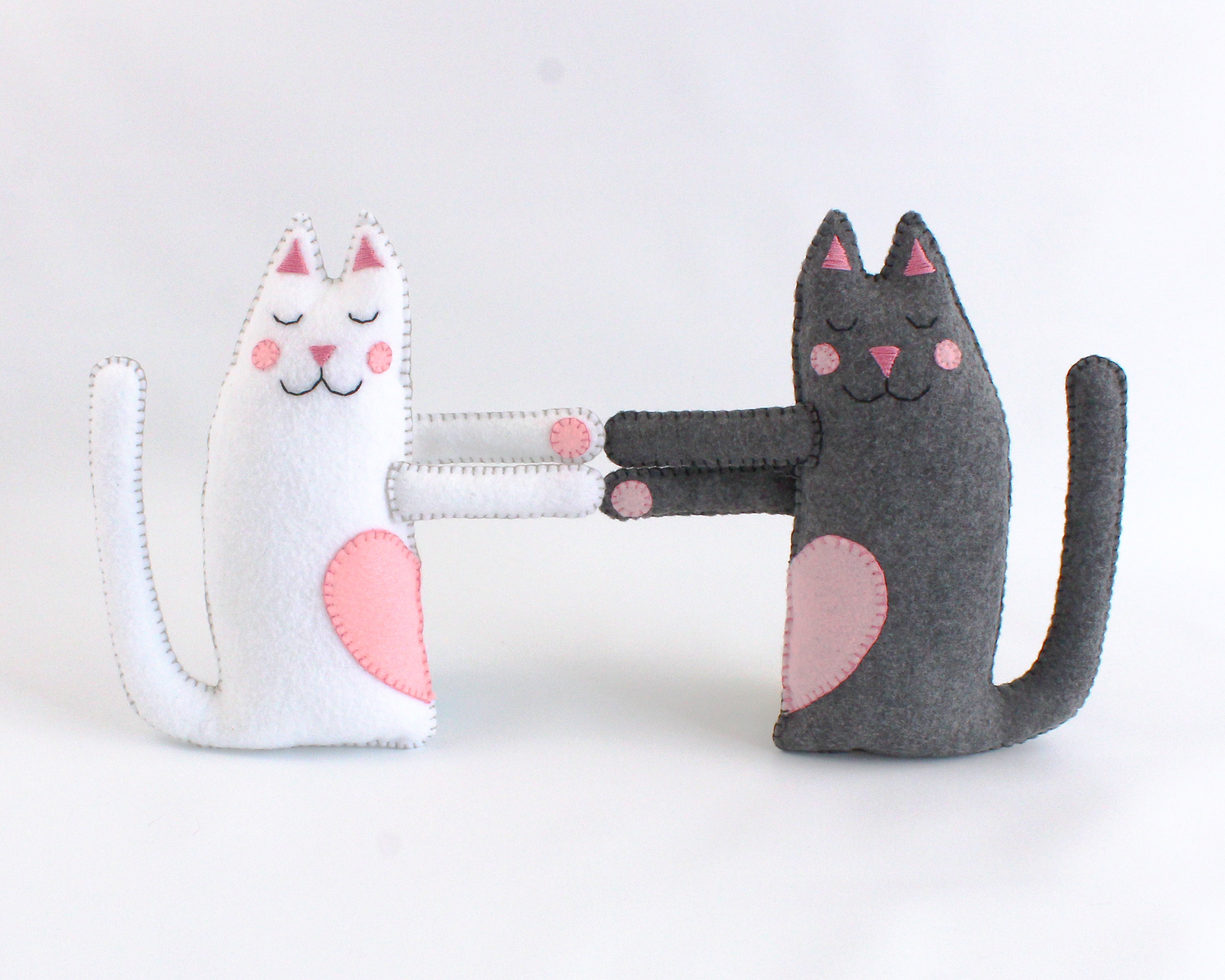 Cat Sewing Patterns Hugging Kitty Cats Hand Sewing Felt | Etsy Australia