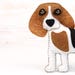 Beagle Sewing Pattern, Dog Hand Sewing Pattern, Sew a Felt Beagle ...